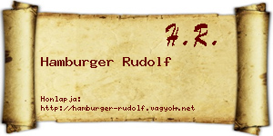 Hamburger Rudolf névjegykártya