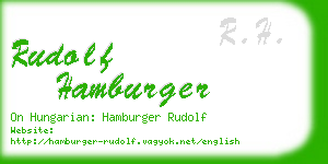 rudolf hamburger business card